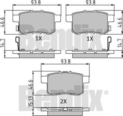 BENDIX 510728 - Тормозные колодки, дисковые, комплект www.autospares.lv