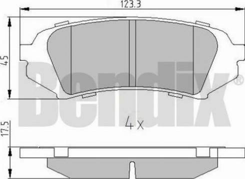 BENDIX 510723 - Brake Pad Set, disc brake www.autospares.lv