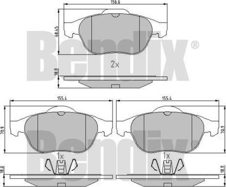 BENDIX 510770 - Bremžu uzliku kompl., Disku bremzes www.autospares.lv