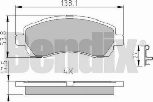 BENDIX 510777 - Bremžu uzliku kompl., Disku bremzes www.autospares.lv