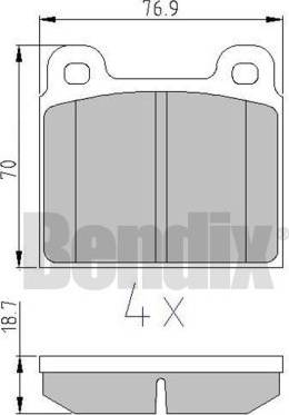 BENDIX 511018 - Bremžu uzliku kompl., Disku bremzes autospares.lv