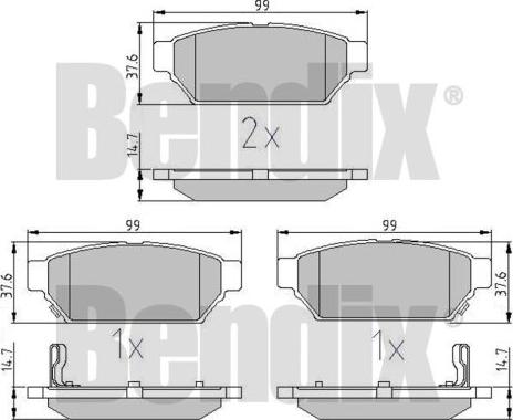 BENDIX 511033 - Bremžu uzliku kompl., Disku bremzes www.autospares.lv