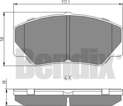 BENDIX 511023 - Bremžu uzliku kompl., Disku bremzes autospares.lv