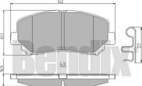 BENDIX 511070 - Тормозные колодки, дисковые, комплект www.autospares.lv