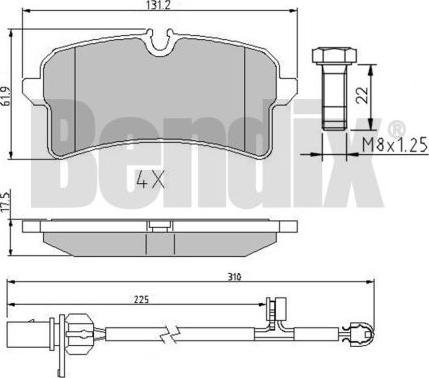 BENDIX 511073 - Bremžu uzliku kompl., Disku bremzes www.autospares.lv