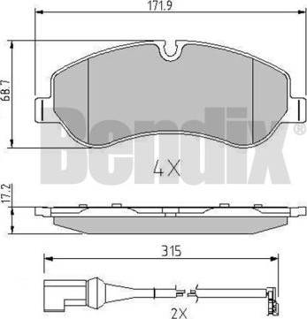 BENDIX 511146 - Bremžu uzliku kompl., Disku bremzes autospares.lv