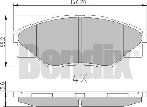 BENDIX 511143 - Brake Pad Set, disc brake www.autospares.lv