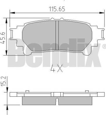 BENDIX 511158 - Bremžu uzliku kompl., Disku bremzes autospares.lv