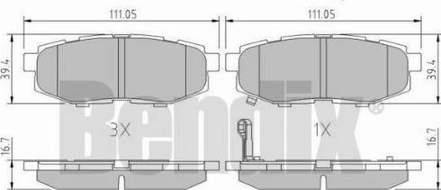 BENDIX 511162 - Bremžu uzliku kompl., Disku bremzes www.autospares.lv