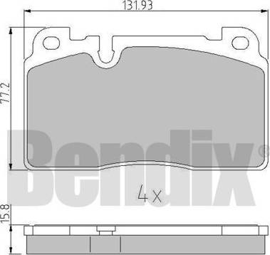 BENDIX 511119 - Bremžu uzliku kompl., Disku bremzes www.autospares.lv