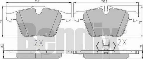 BENDIX 511185 - Bremžu uzliku kompl., Disku bremzes autospares.lv