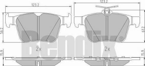 BENDIX 511120 - Тормозные колодки, дисковые, комплект www.autospares.lv