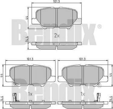 BENDIX 511121 - Bremžu uzliku kompl., Disku bremzes www.autospares.lv