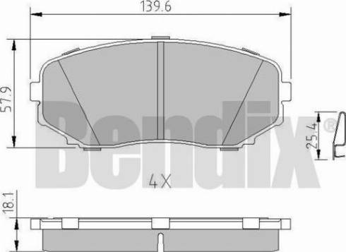 BENDIX 511253 - Тормозные колодки, дисковые, комплект www.autospares.lv