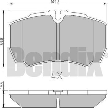 BENDIX 511269 - Brake Pad Set, disc brake www.autospares.lv