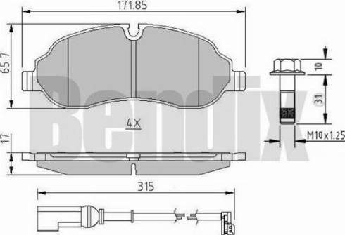 BENDIX 511205 - Bremžu uzliku kompl., Disku bremzes autospares.lv