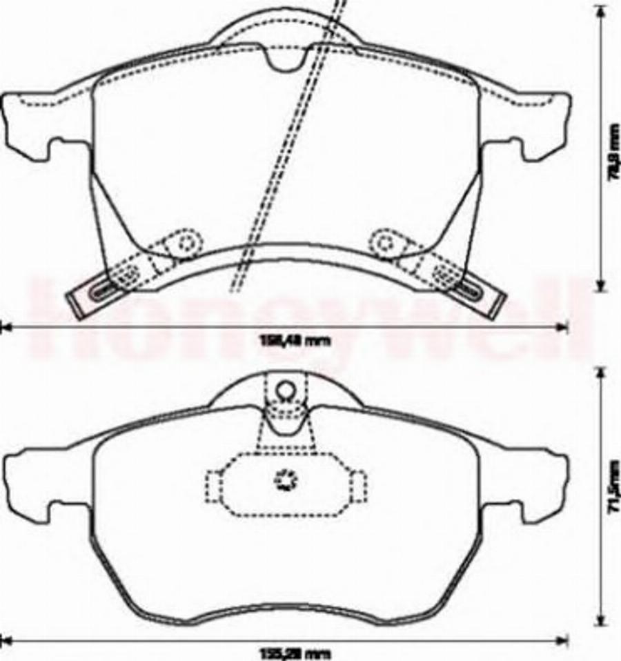 BENDIX 571975B - Тормозные колодки, дисковые, комплект www.autospares.lv