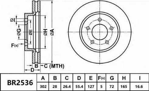 Bendix-AU BR2536 - Bremžu diski www.autospares.lv