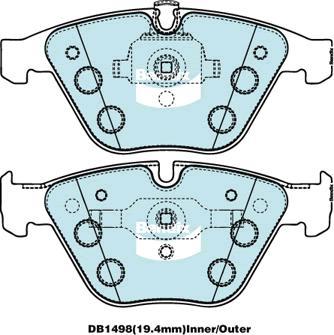 Bendix-AU DB1498 EURO+ - Brake Pad Set, disc brake www.autospares.lv