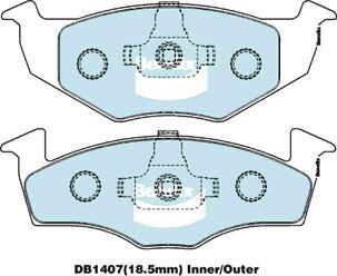 Bendix-AU DB1407 EURO+ - Bremžu uzliku kompl., Disku bremzes autospares.lv