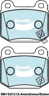 Bendix-AU DB1521 SRT - Brake Pad Set, disc brake www.autospares.lv