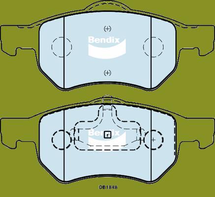 Bendix-AU DB1848 HD - Bremžu uzliku kompl., Disku bremzes autospares.lv