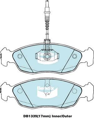 Bendix-AU DB1339 GCT - Brake Pad Set, disc brake www.autospares.lv