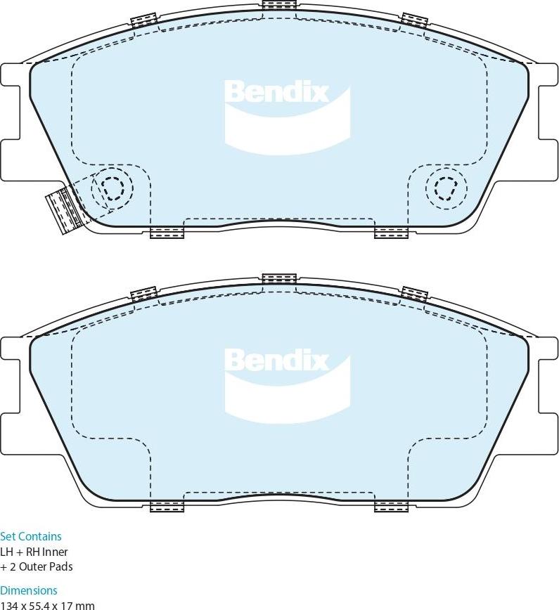 Bendix-AU DB2670 GCT - Bremžu uzliku kompl., Disku bremzes autospares.lv