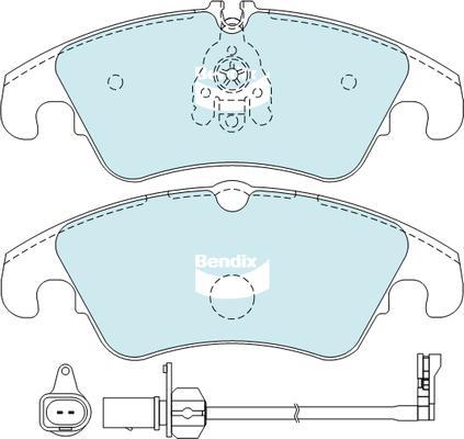 Bendix-AU DB2186 EURO+ - Тормозные колодки, дисковые, комплект www.autospares.lv