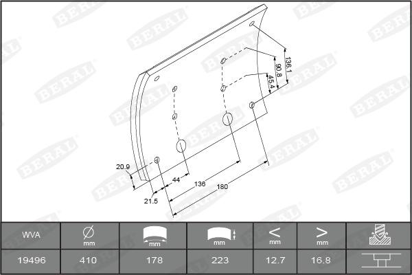 Beral 1949617000015498 - Bremžu uzliku kompl., Trumuļu bremzes www.autospares.lv