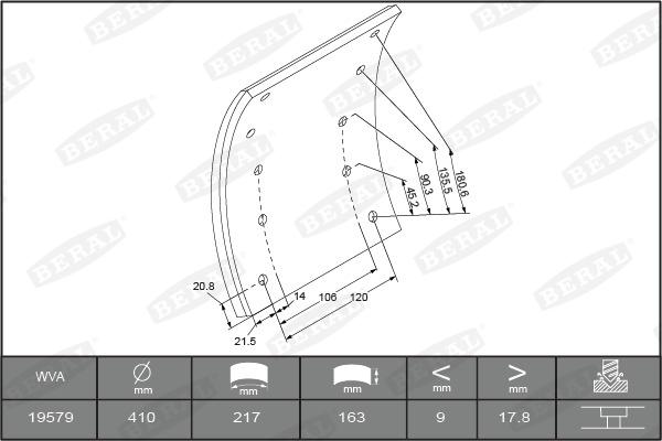 Beral 1957918800016166 - Bremžu uzliku kompl., Trumuļu bremzes autospares.lv