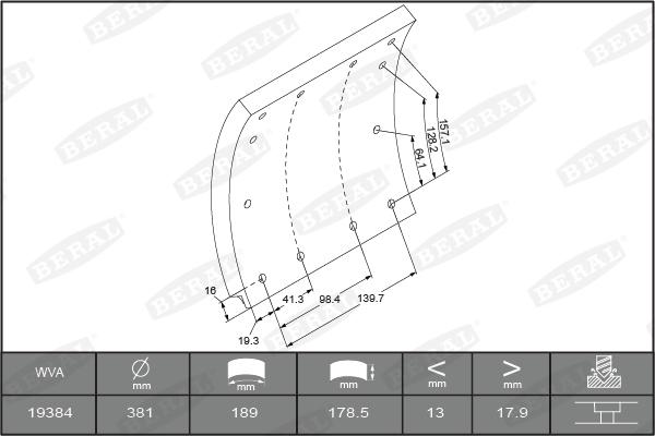 Beral 1938418150015605 - Bremžu uzliku kompl., Trumuļu bremzes www.autospares.lv