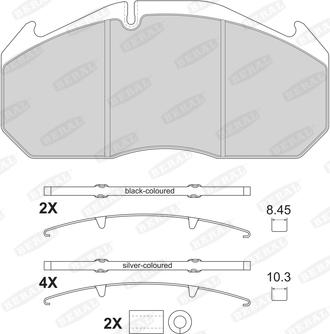 Beral 2905330004145504 - Тормозные колодки, дисковые, комплект www.autospares.lv