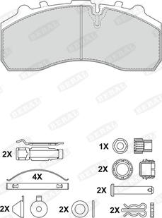 Beral 2917930004170834 - Bremžu uzliku kompl., Disku bremzes www.autospares.lv