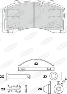 Beral 2917130004245754 - Bremžu uzliku kompl., Disku bremzes www.autospares.lv