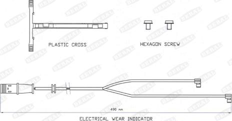 Beral FAI182 - Indikators, Bremžu uzliku nodilums www.autospares.lv