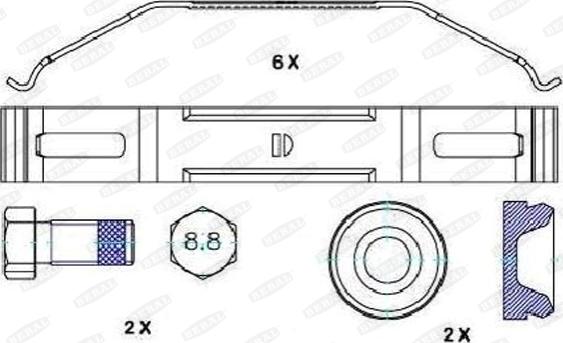 Beral UAC166 - Piederumu komplekts, Disku bremžu uzlikas www.autospares.lv