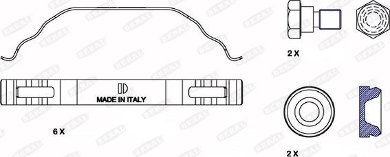 Beral UAC173 - Piederumu komplekts, Disku bremžu uzlikas www.autospares.lv