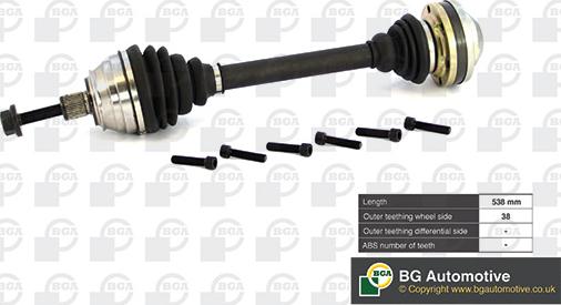 BGA DS9615 - Drive Shaft www.autospares.lv