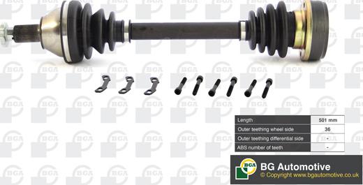 BGA DS9627L - Drive Shaft www.autospares.lv