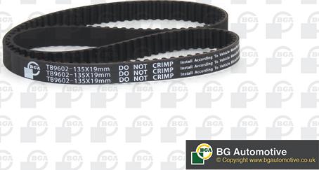 BGA TB9602 - Timing Belt www.autospares.lv