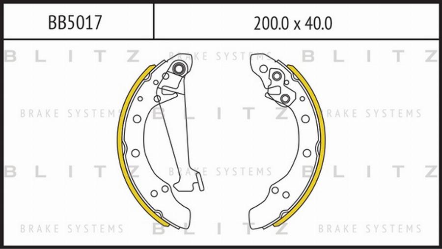 Blitz BB5017 - Brake Shoe Set www.autospares.lv