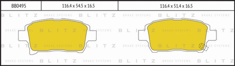 Blitz BB0495 - Brake Pad Set, disc brake www.autospares.lv