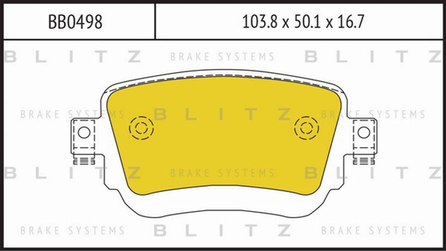 Blitz BB0498 - Bremžu uzliku kompl., Disku bremzes www.autospares.lv