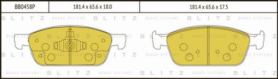 Blitz BB0458P - Bremžu uzliku kompl., Disku bremzes autospares.lv