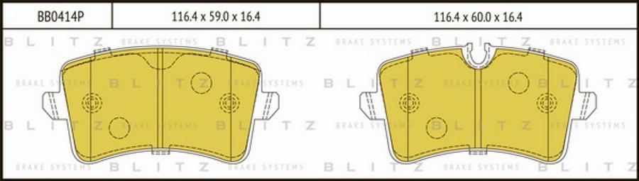 Blitz BB0414P - Bremžu uzliku kompl., Disku bremzes www.autospares.lv