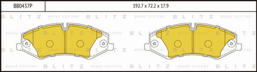 Blitz BB0437P - Brake Pad Set, disc brake www.autospares.lv