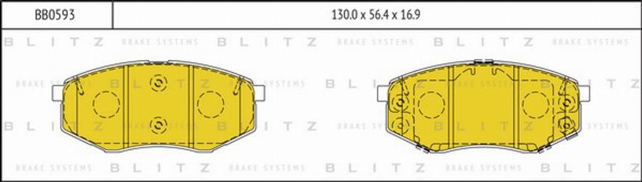 Blitz BB0593 - Тормозные колодки, дисковые, комплект www.autospares.lv