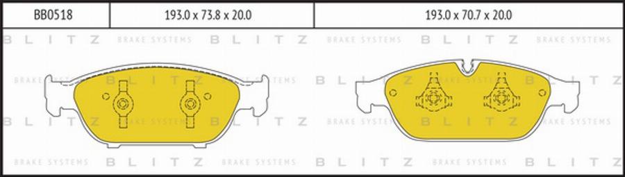 Blitz BB0518 - Bremžu uzliku kompl., Disku bremzes www.autospares.lv