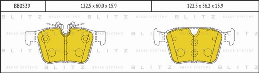 Blitz BB0539 - Bremžu uzliku kompl., Disku bremzes www.autospares.lv